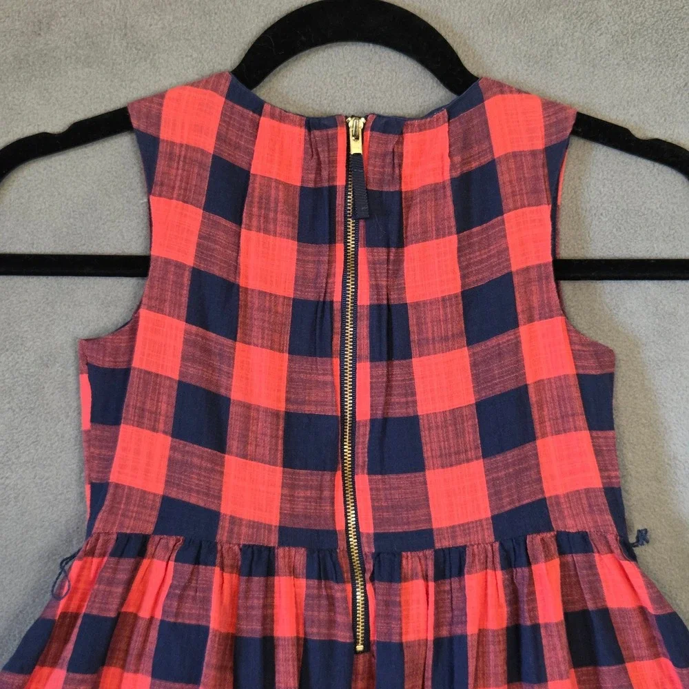 Crewcuts Buffalo Plaid Dress Girl's Size 6 Gingham Cotton Lined Zip Christmas